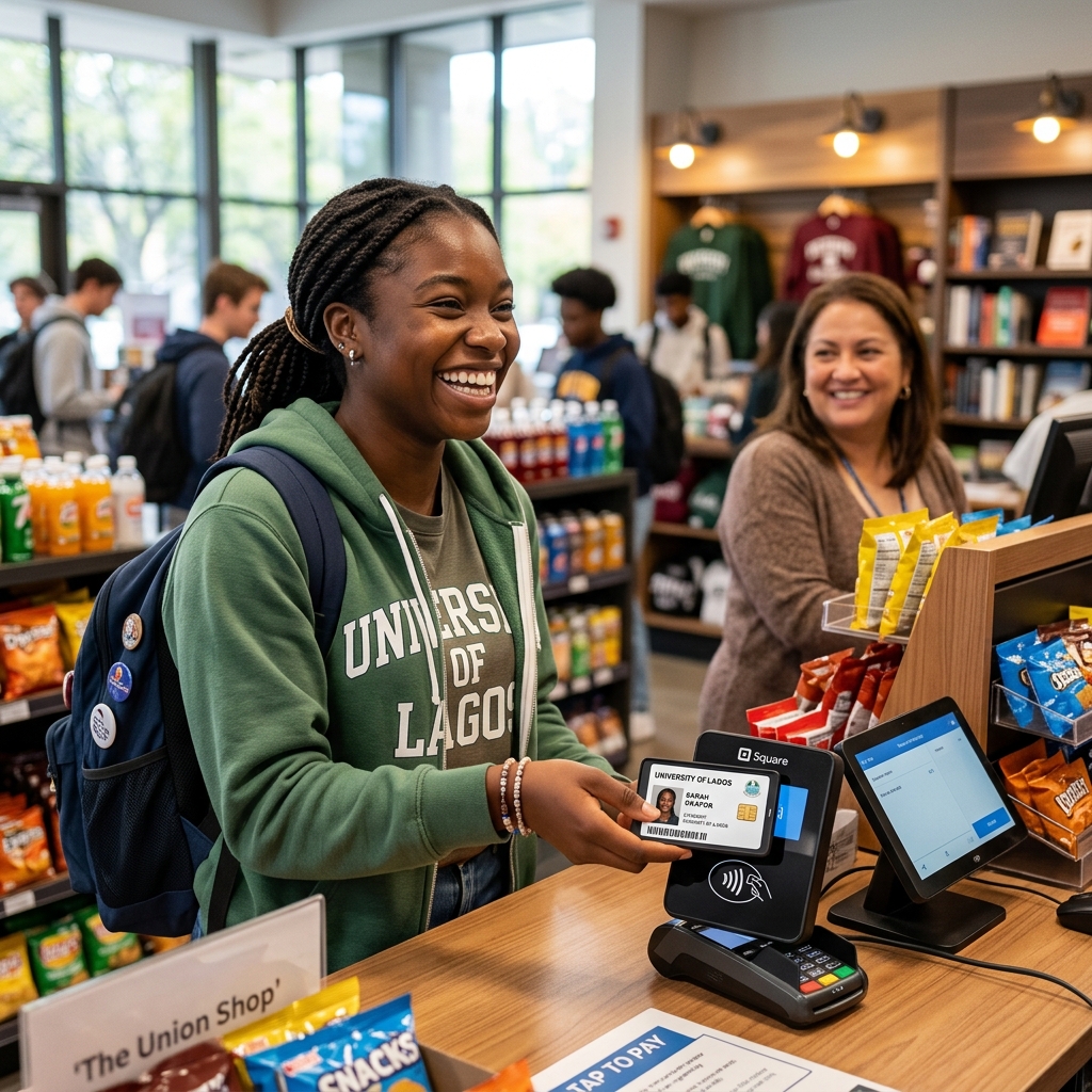 Student tapping card to pay